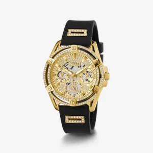 GUESS Ladies Black Gold Tone Multi-Function Watch