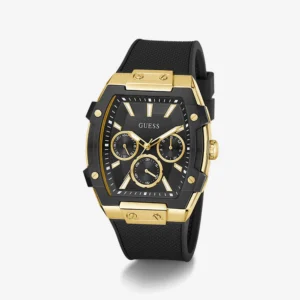 GUESS Men’s Black Gold Tone Multi-Function Watch