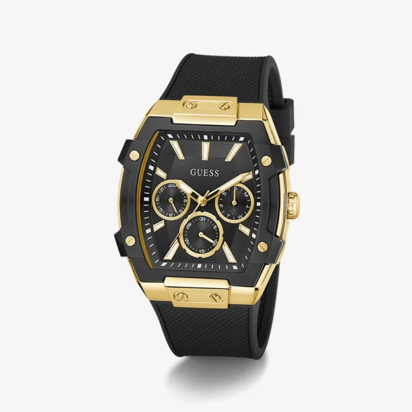 GUESS Men’s Black Gold Tone Multi-Function Watch